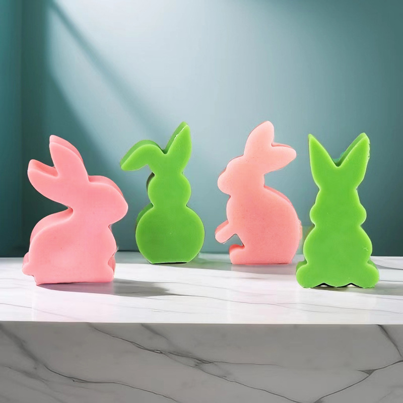 Rabbit-shaped Easter Bunny Silicone Mold Aromatherapy Candle Epoxy Resin Gypsum Display DIY