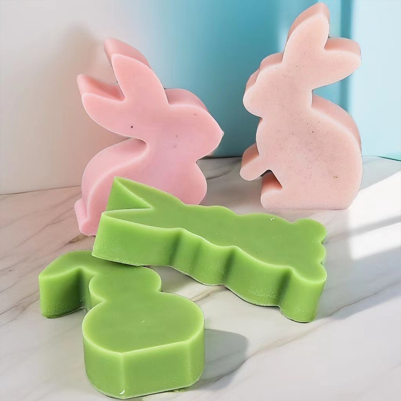 Rabbit-shaped Easter Bunny Silicone Mold Aromatherapy Candle Epoxy Resin Gypsum Display DIY