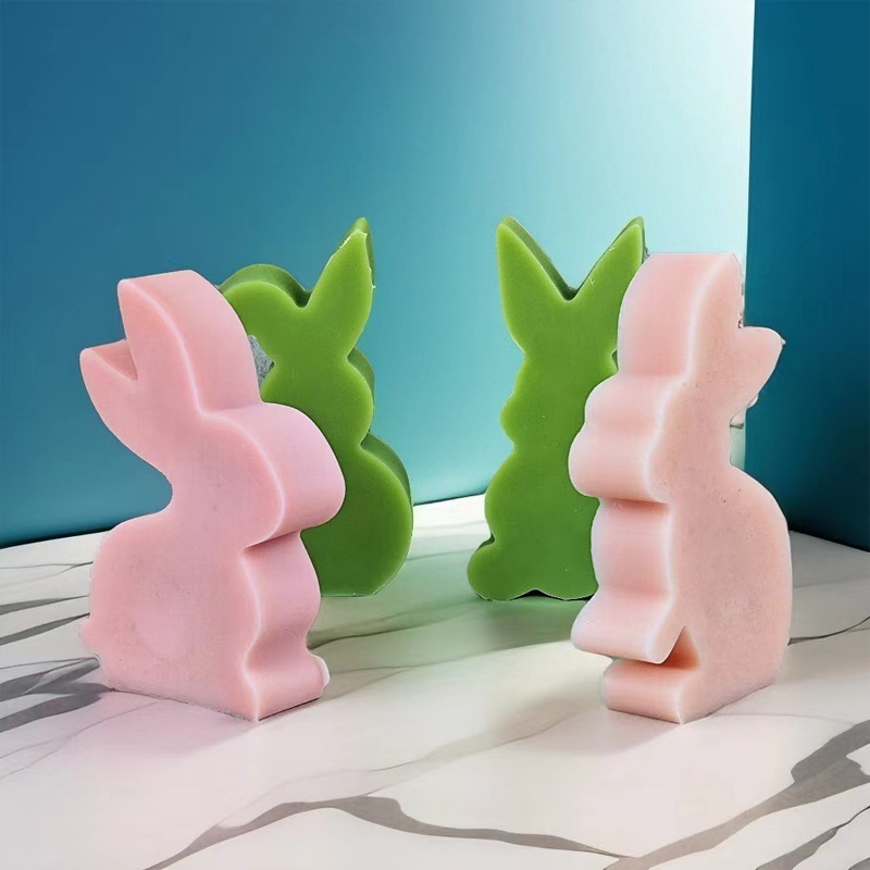 Rabbit-shaped Easter Bunny Silicone Mold Aromatherapy Candle Epoxy Resin Gypsum Display DIY