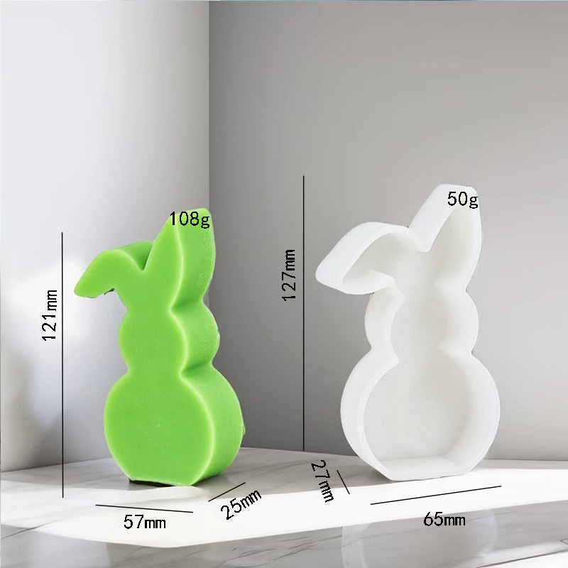 Rabbit-shaped Easter Bunny Silicone Mold Aromatherapy Candle Epoxy Resin Gypsum Display DIY