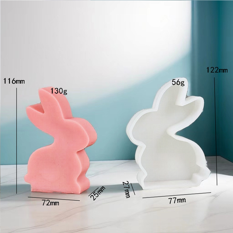 Rabbit-shaped Easter Bunny Silicone Mold Aromatherapy Candle Epoxy Resin Gypsum Display DIY