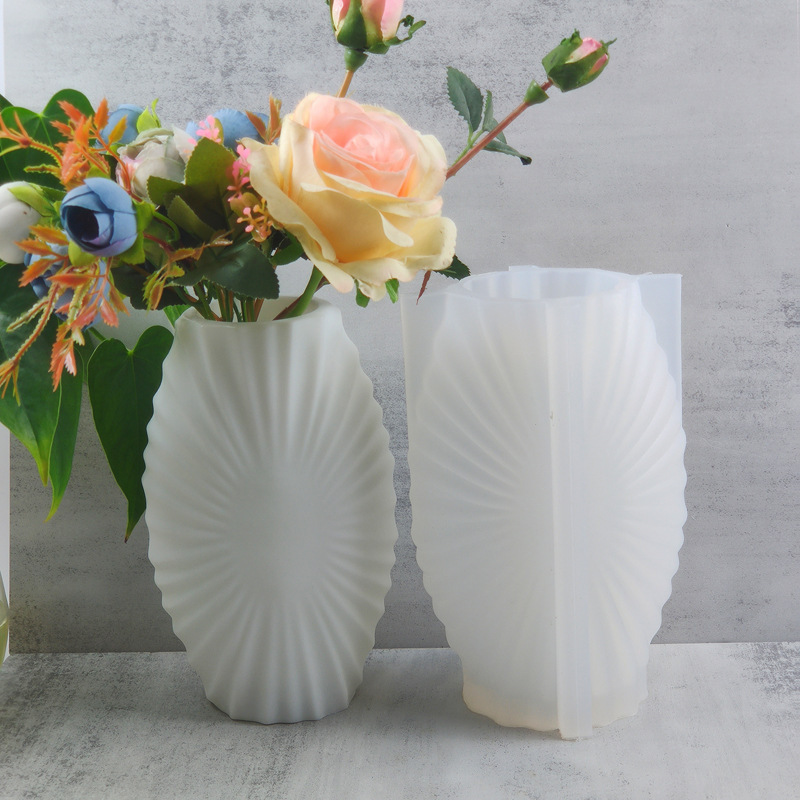 Decorative Pattern Embossment Flower Pot Silicone Mold DIY Gypsum Resin Epoxy Craftwork