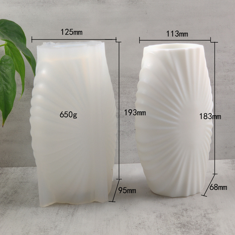 Decorative Pattern Embossment Flower Pot Silicone Mold DIY Gypsum Resin Epoxy Craftwork