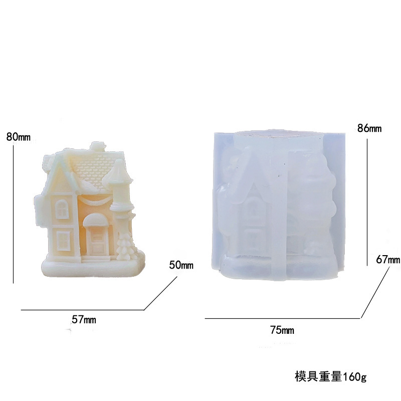 Christmas Snow House-shaped Silicone Mold Aromatherapy Candle