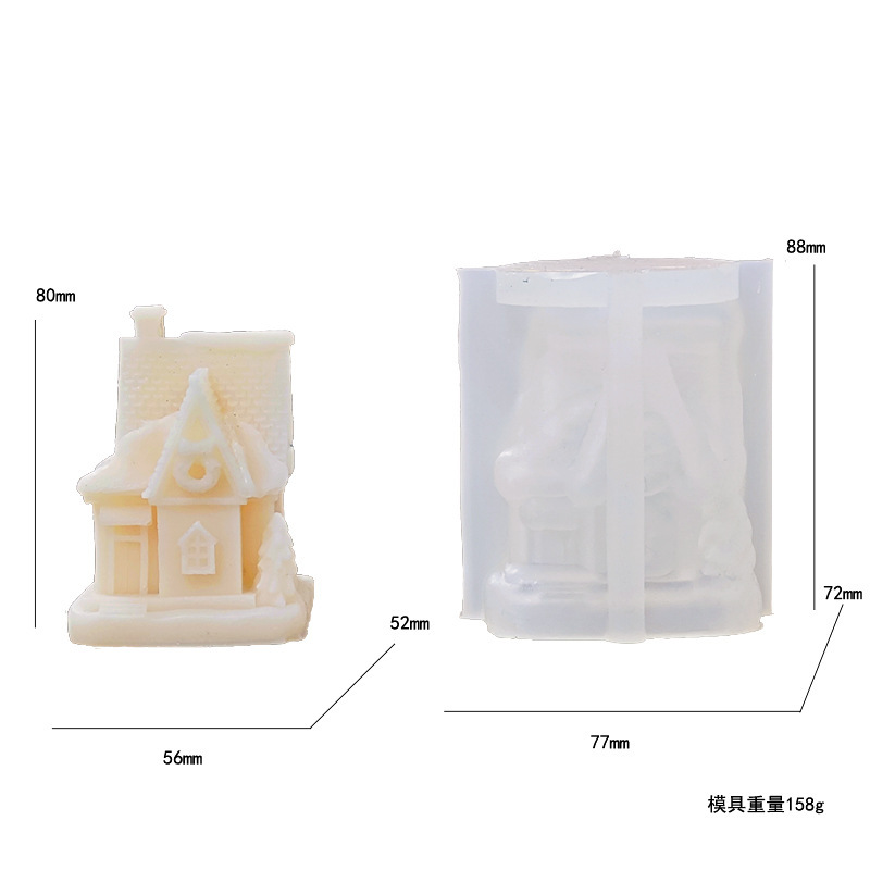 Christmas Snow House-shaped Silicone Mold Aromatherapy Candle