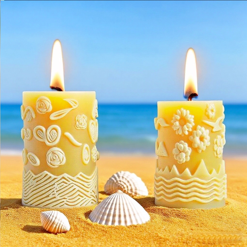 Cylinder-shaped Whale Embossment Silicone Mold Aromatherapy Candle