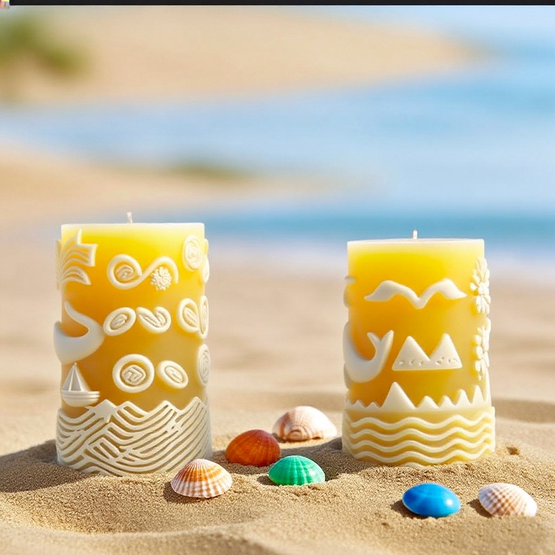 Cylinder-shaped Whale Embossment Silicone Mold Aromatherapy Candle