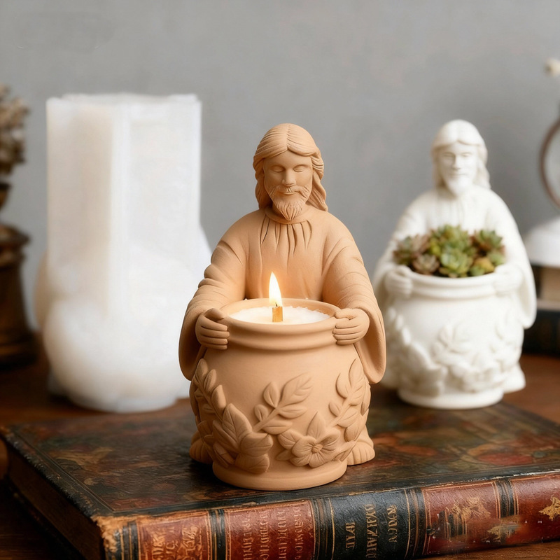 Man Embracing Pot Silicone Mold DIY Gypsum Resin Epoxy Craftwork