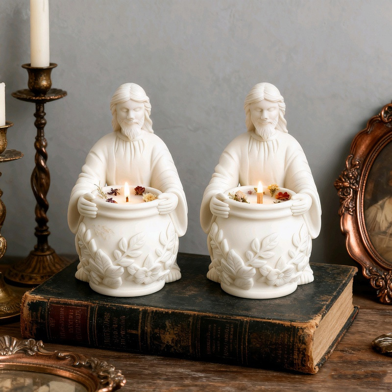 Man Embracing Pot Silicone Mold DIY Gypsum Resin Epoxy Craftwork