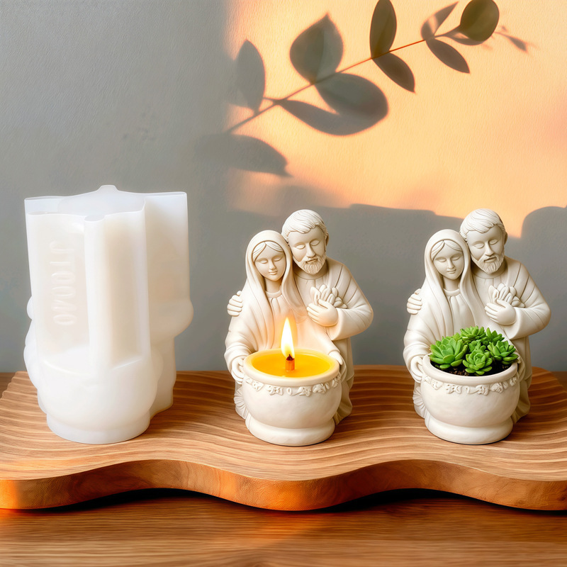 Man & Wife Embracing Pot Silicone Mold DIY Gypsum Resin Epoxy Craftwork