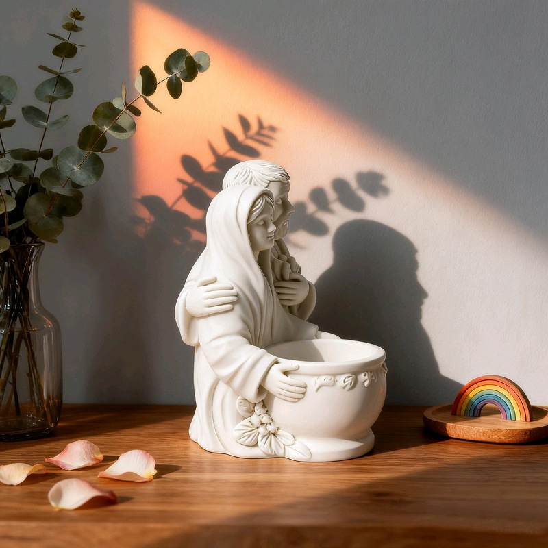 Man & Wife Embracing Pot Silicone Mold DIY Gypsum Resin Epoxy Craftwork