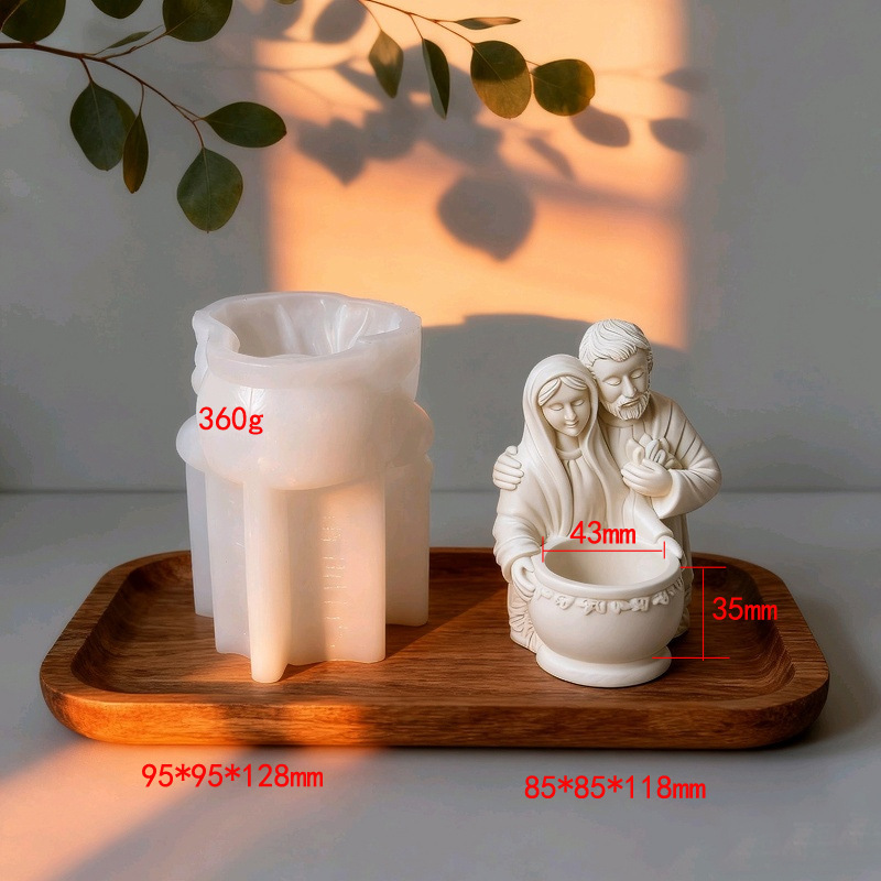Man & Wife Embracing Pot Silicone Mold DIY Gypsum Resin Epoxy Craftwork
