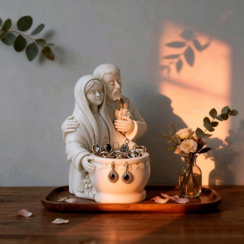 Man & Wife Embracing Pot Silicone Mold DIY Gypsum Resin Epoxy Craftwork