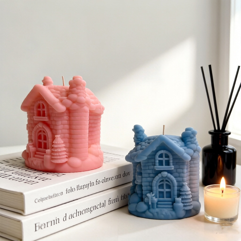 Christmas Snow House-shaped Silicone Mold Aromatherapy Candle
