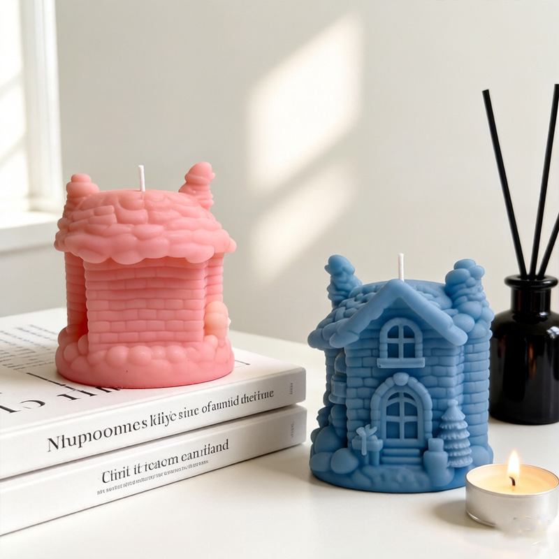 Christmas Snow House-shaped Silicone Mold Aromatherapy Candle