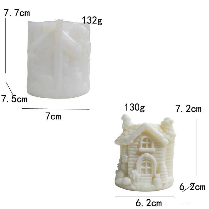 Christmas Snow House-shaped Silicone Mold Aromatherapy Candle