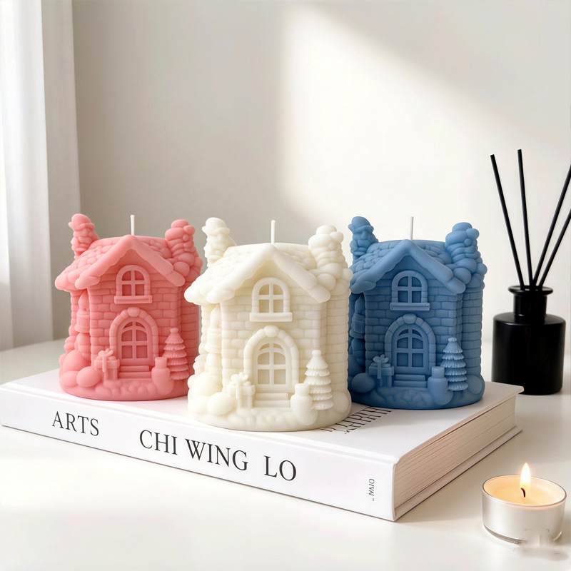 Christmas Snow House-shaped Silicone Mold Aromatherapy Candle