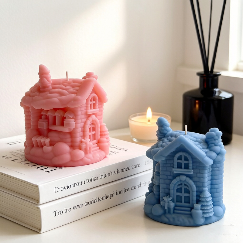 Christmas Snow House-shaped Silicone Mold Aromatherapy Candle