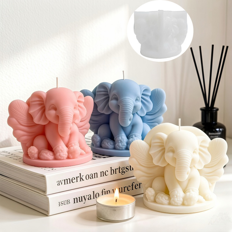 Little Flying Elephant-shaped Silicone Mold Aromatherapy Candle