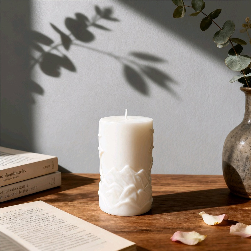 Cylinder-shaped Dragon Embossment Silicone Mold Aromatherapy Candle