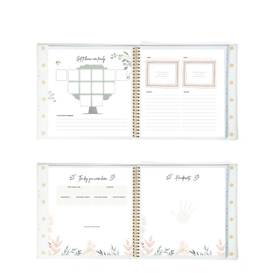 Carnet de notes personnalisé avec impression, reliure spirale et dorure à chaud, nouveau design pour bébé