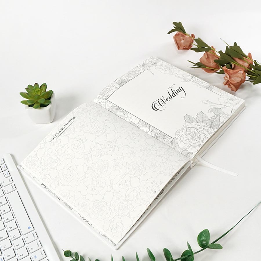 Carnet de notes personnalisable, imprimé en couleur, couverture rigide, agenda de mariage