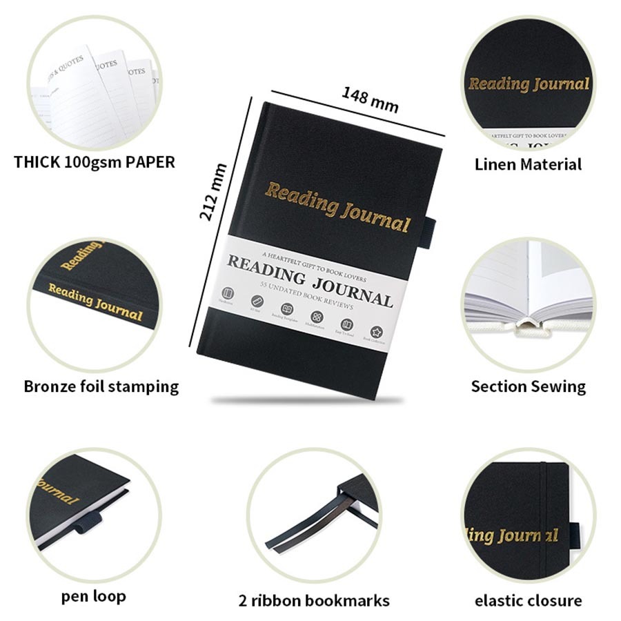 China Notebook Printing Factory Customizable Journal Agenda Diary Planner Hardcover Notebook Reading Journal for School