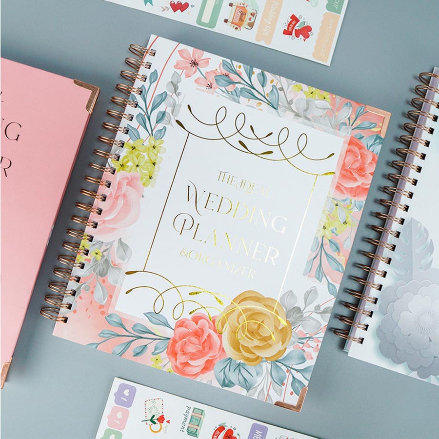 Custom Printing Spiral Notebooks New Design Spiral Binding Journal Wedding Planner