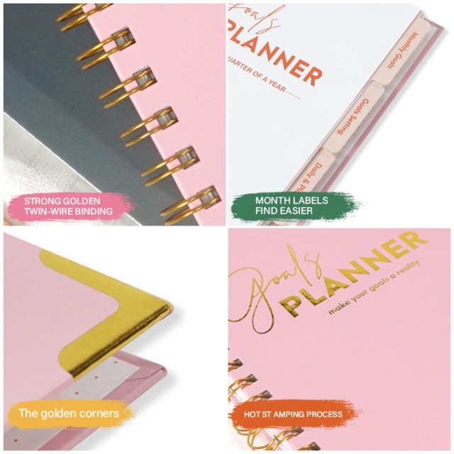 Customizable Planner Printing Agenda Daily Spiral Notebooks A5 Day Weekly Monthly Year Planner