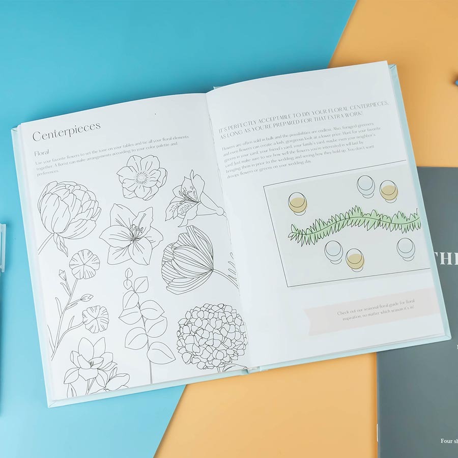 Carnets de planification personnalisables, impression, reliure parfaite, couverture rigide, agenda, planificateur de mariage quotidien
