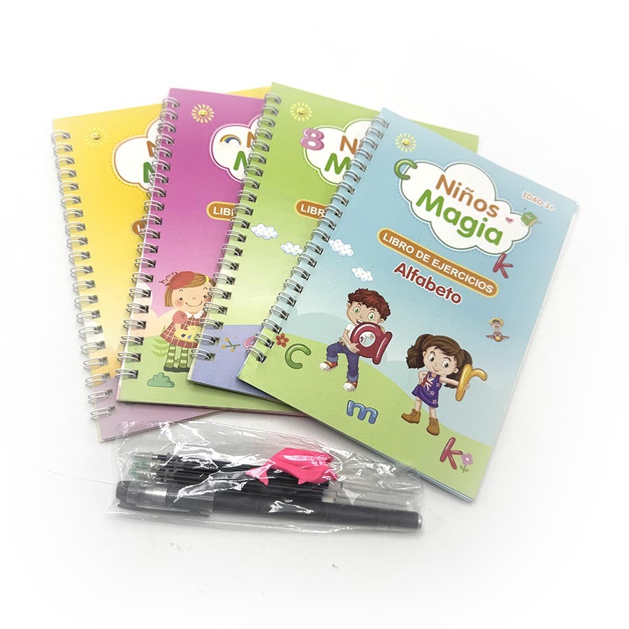 A5 Spiral Books Custom Printing Full Color Printed Practice Magic Copybook for Kids