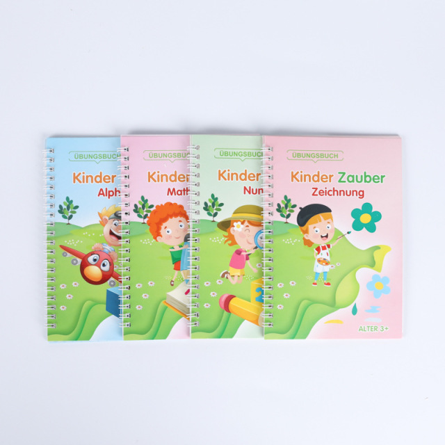Livres éducatifs personnalisés, reliure spirale, cahiers d'exercices magiques pour enfants, livres en allemand