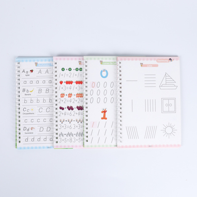Livres éducatifs personnalisés, reliure spirale, cahiers d'exercices magiques pour enfants, livres en allemand