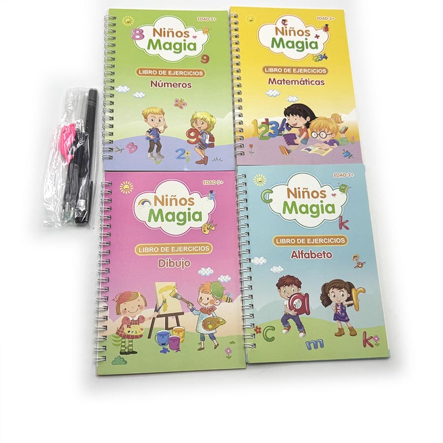 A5 Spiral Books Custom Printing Full Color Printed Practice Magic Copybook for Kids