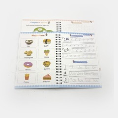 Custom French Practice Books Printing Cheap Printed Spiral Binding Magic Copybook for Children