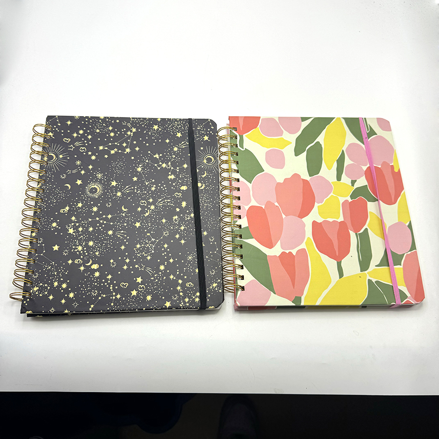 Cahiers à spirale personnalisés, format A5, couverture rigide, papier cartonné, pour étudiants
