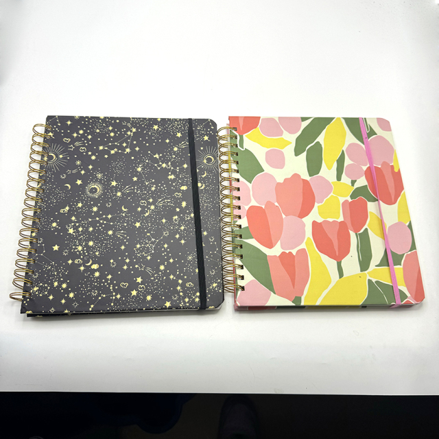 Cahiers à spirale personnalisés, format A5, couverture rigide, papier cartonné, pour étudiants