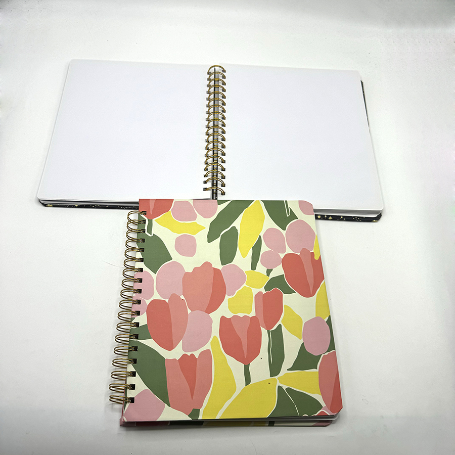 Cahiers à spirale personnalisés, format A5, couverture rigide, papier cartonné, pour étudiants