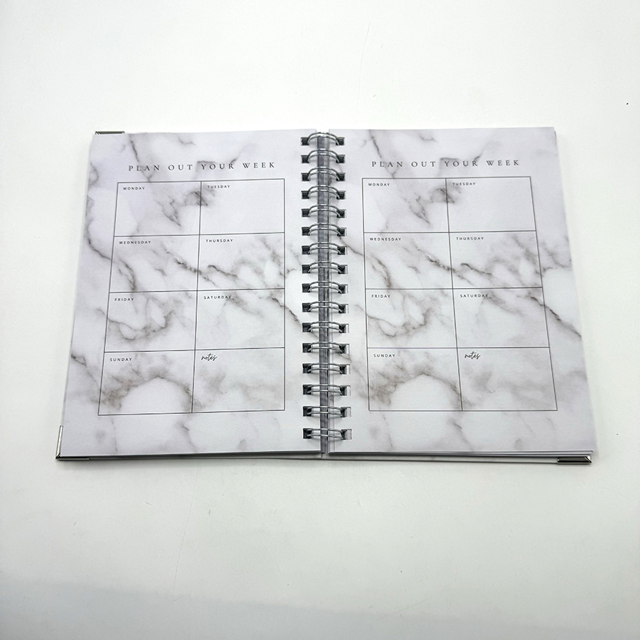 Carnet à spirale A5 professionnel, impression personnalisée, agenda, carnet à couverture rigide avec compartiments