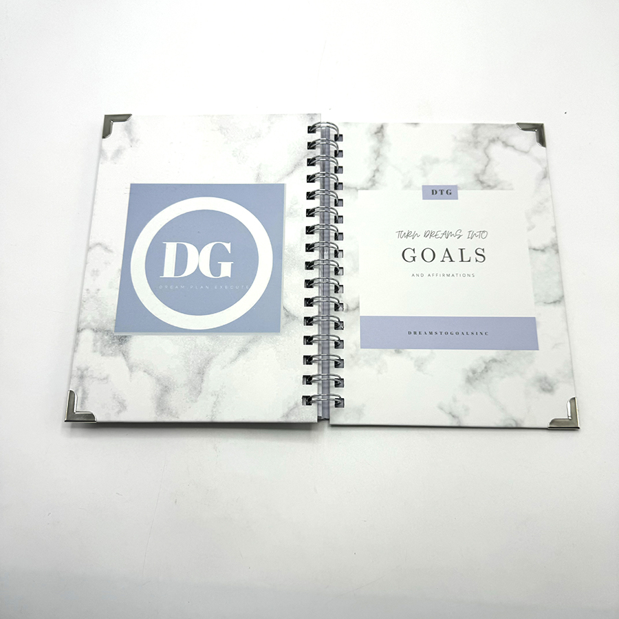 Carnet à spirale A5 professionnel, impression personnalisée, agenda, carnet à couverture rigide avec compartiments