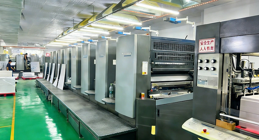 Offset printing press line for bulk flyer production planning