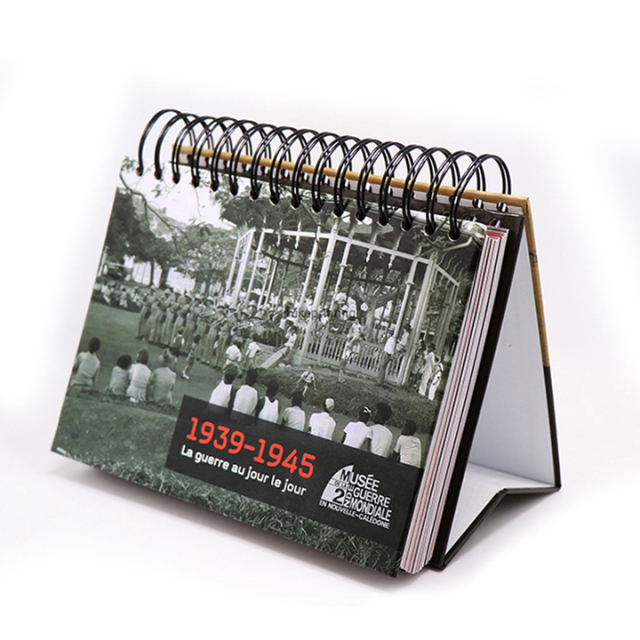 Luxury Desk Calendar Custom Printing Full Color Spiral Binding Calendar