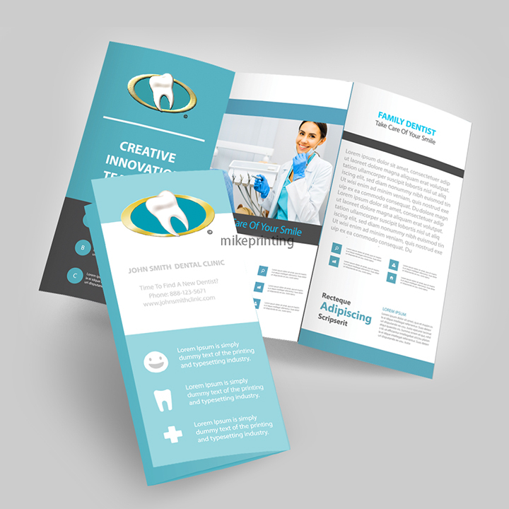 Custom Business Company Flyer Leaflets Printing Full Color Folding Flyer