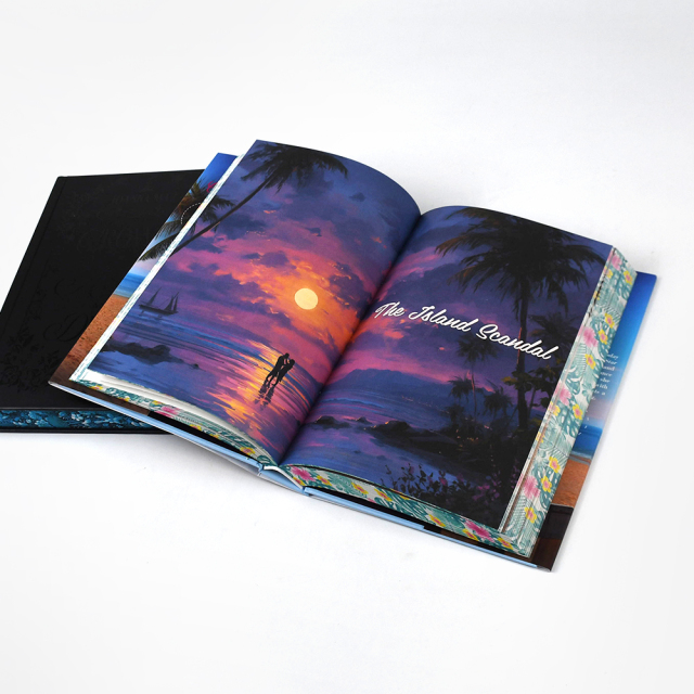 Precious Hardcover Novel Book With Duck Jacket Colorful Sprayed Edge Book Holographic Hot Stamping Hardcover Book Printing