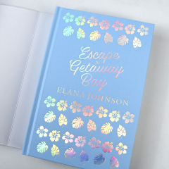 Precious Hardcover Novel Book With Duck Jacket Colorful Sprayed Edge Book Holographic Hot Stamping Hardcover Book Printing