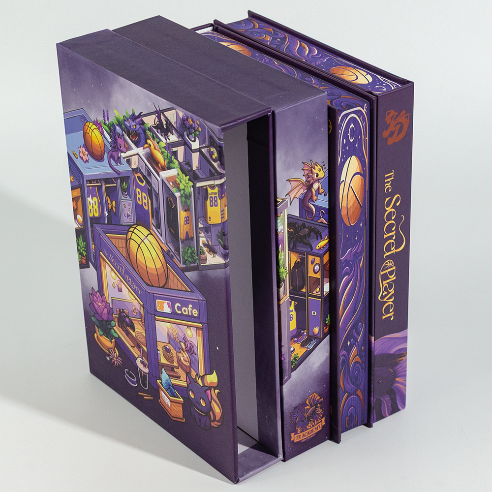 China Printer Custom Book Printing Services Hardcover Sprayed Edge Novel Book with slipcase