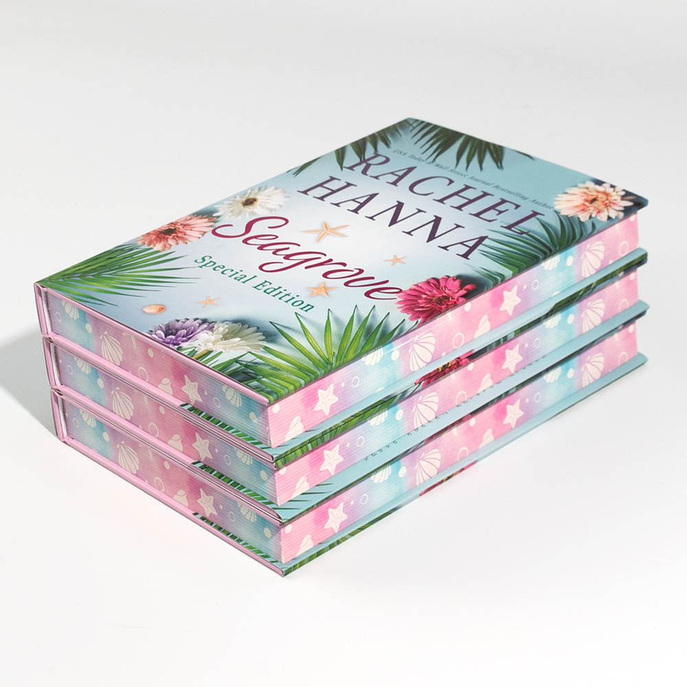 Precious Hardcover Novel Book With Duck Jacket Colorful Sprayed Edge Book Holographic Hot Stamping Hardcover Book Printing