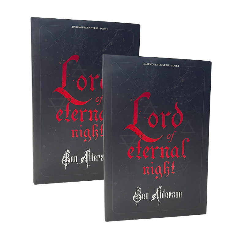 Service d'impression de romans d'amour : jaquette personnalisée, format, tranches argentées au pochoir, couverture rigide, collection de livres.