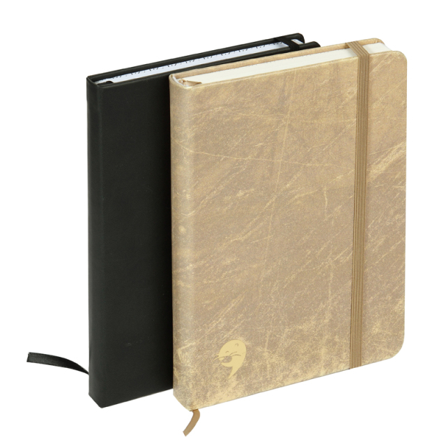 Custom Printing Hardcover Vegan Leather A5 Notebook Printing with Rear Pocket Dotted Grid Paper with Cover Box