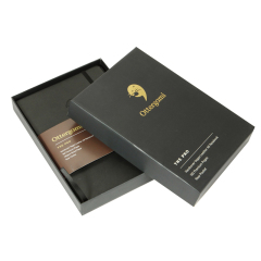 Custom Printing Hardcover Vegan Leather A5 Notebook Printing with Rear Pocket Dotted Grid Paper with Cover Box